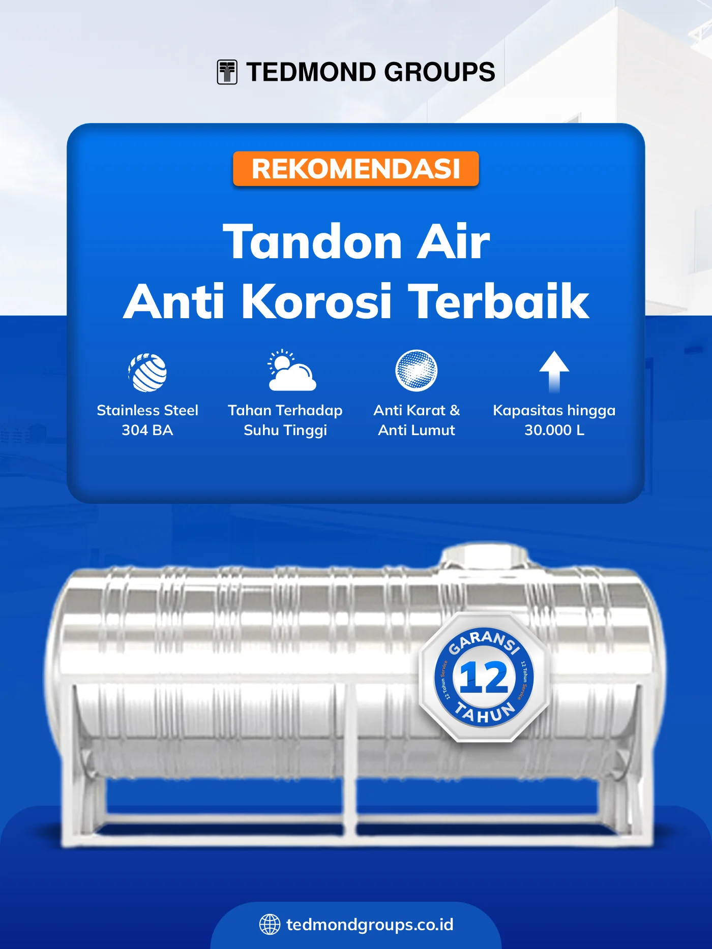 Rekomendasi tandon air anti korosi terbaik