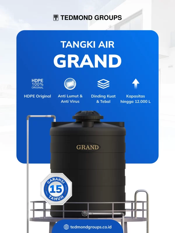Tandon air  grand bisa diletakkan di atas menara