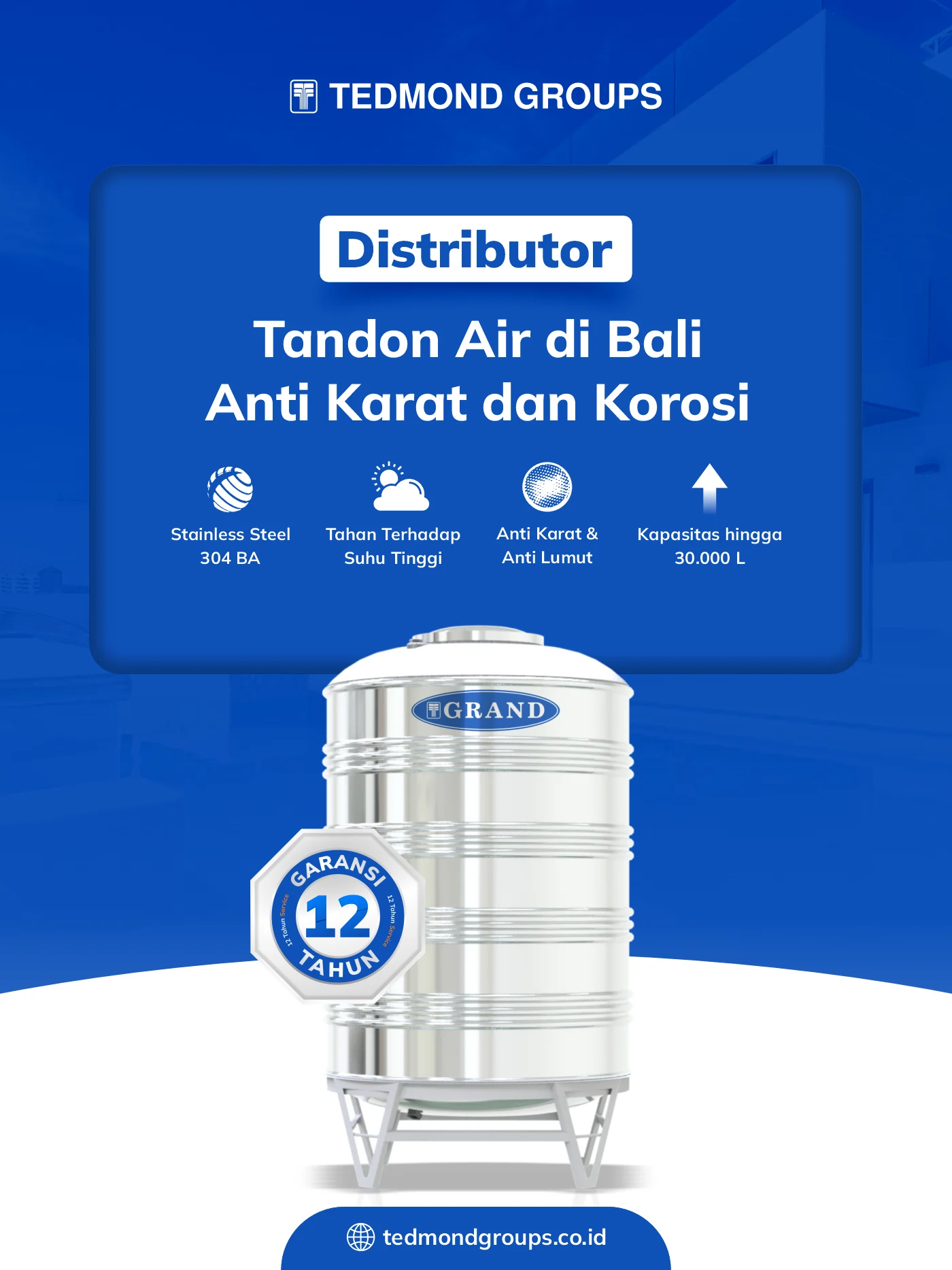 Distributor tandon air di bali anti karat dan korosi