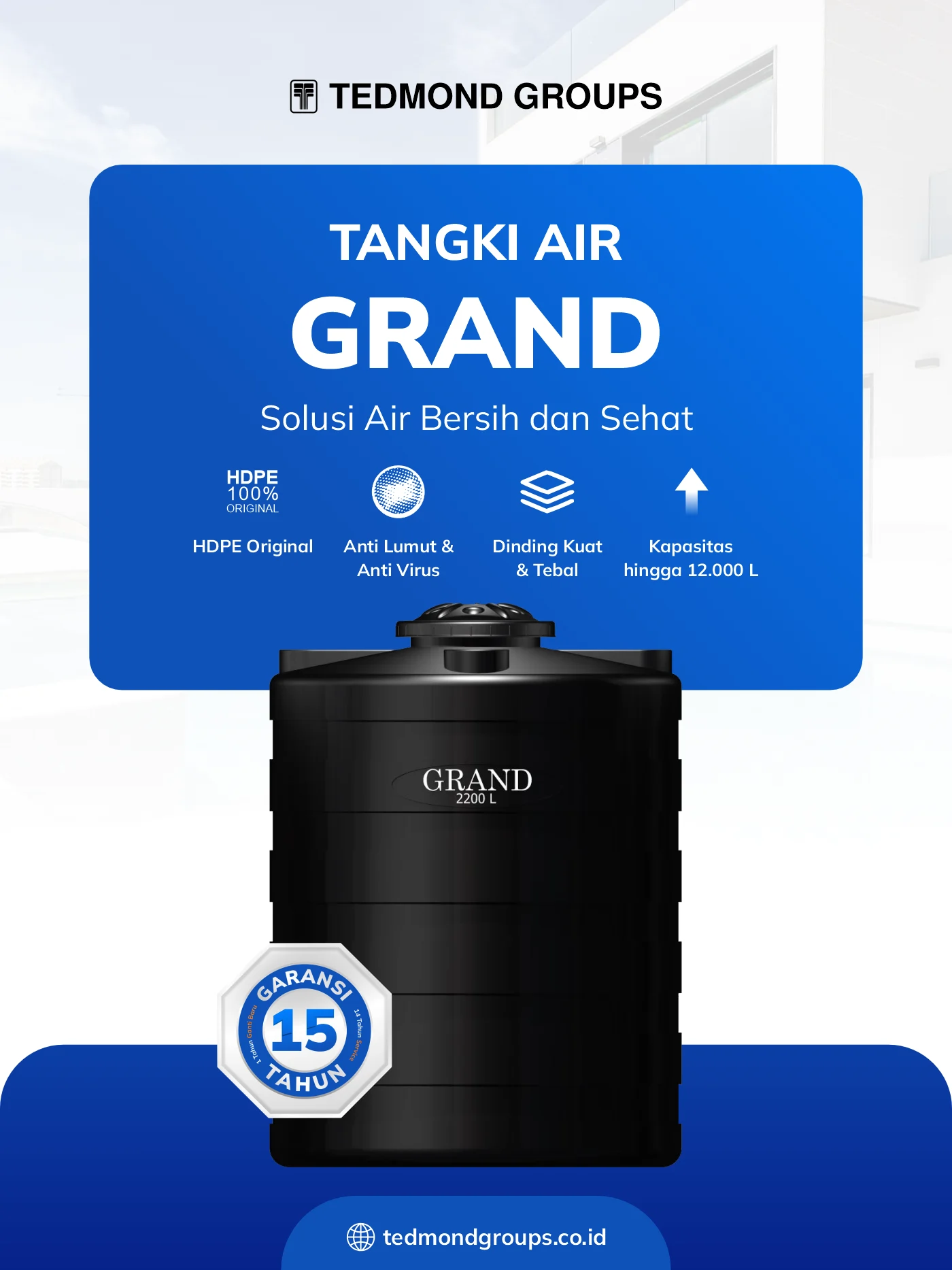 Tandon air grand blow, solusi air bersih dan sehat