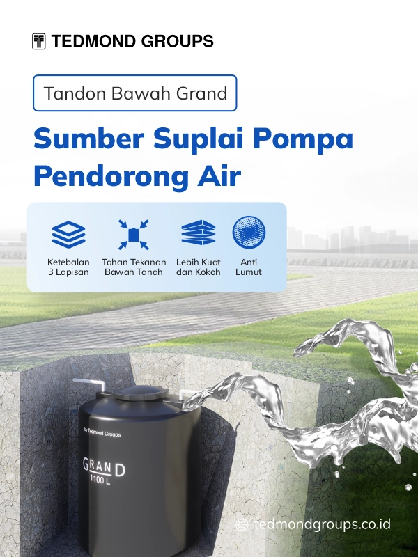 Tandon bawah grand sumber suplai pompa pendorong air