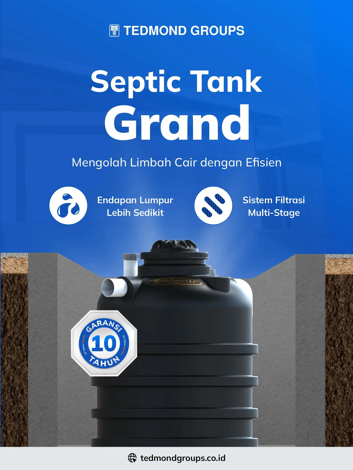 Septic tank grand, mengolah limbah cair dengan efisien