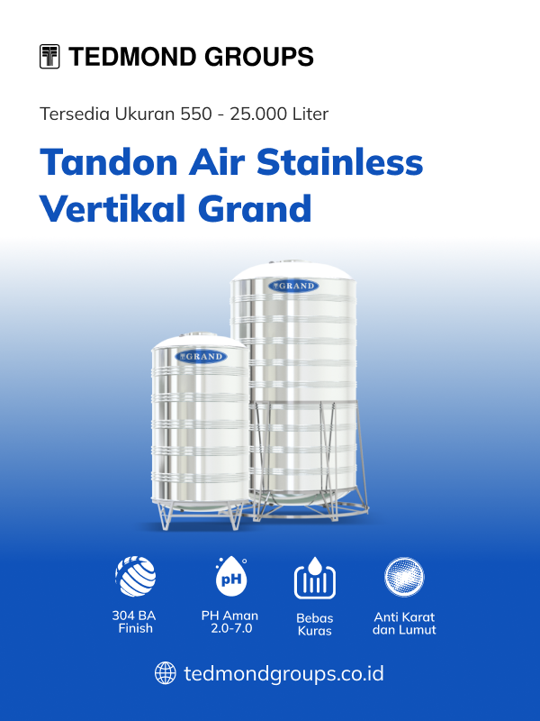 Keunggulan tandon air stainless vertikal grand