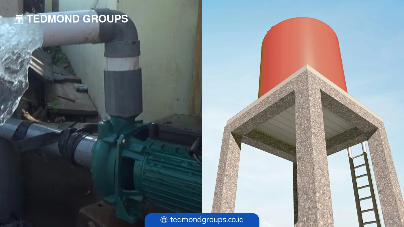 Perbandingan antara pompa booster vs gravitasi pada tandon