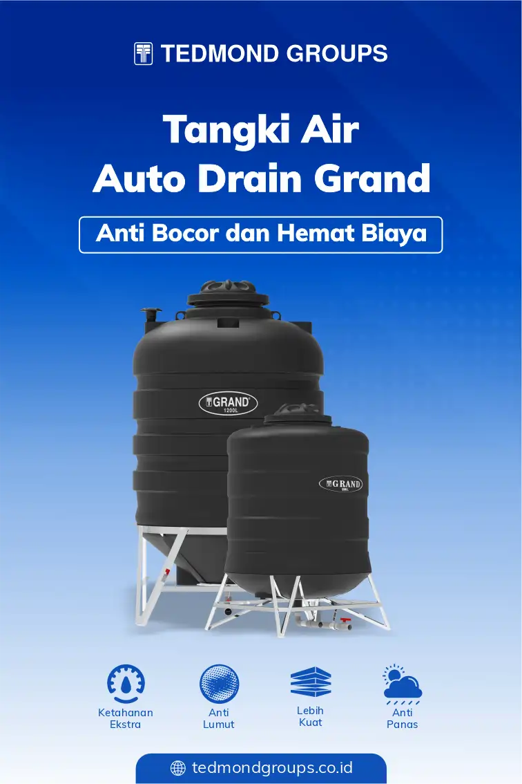 Tangki air auto drain grand, anti bocor dan hemat biaya