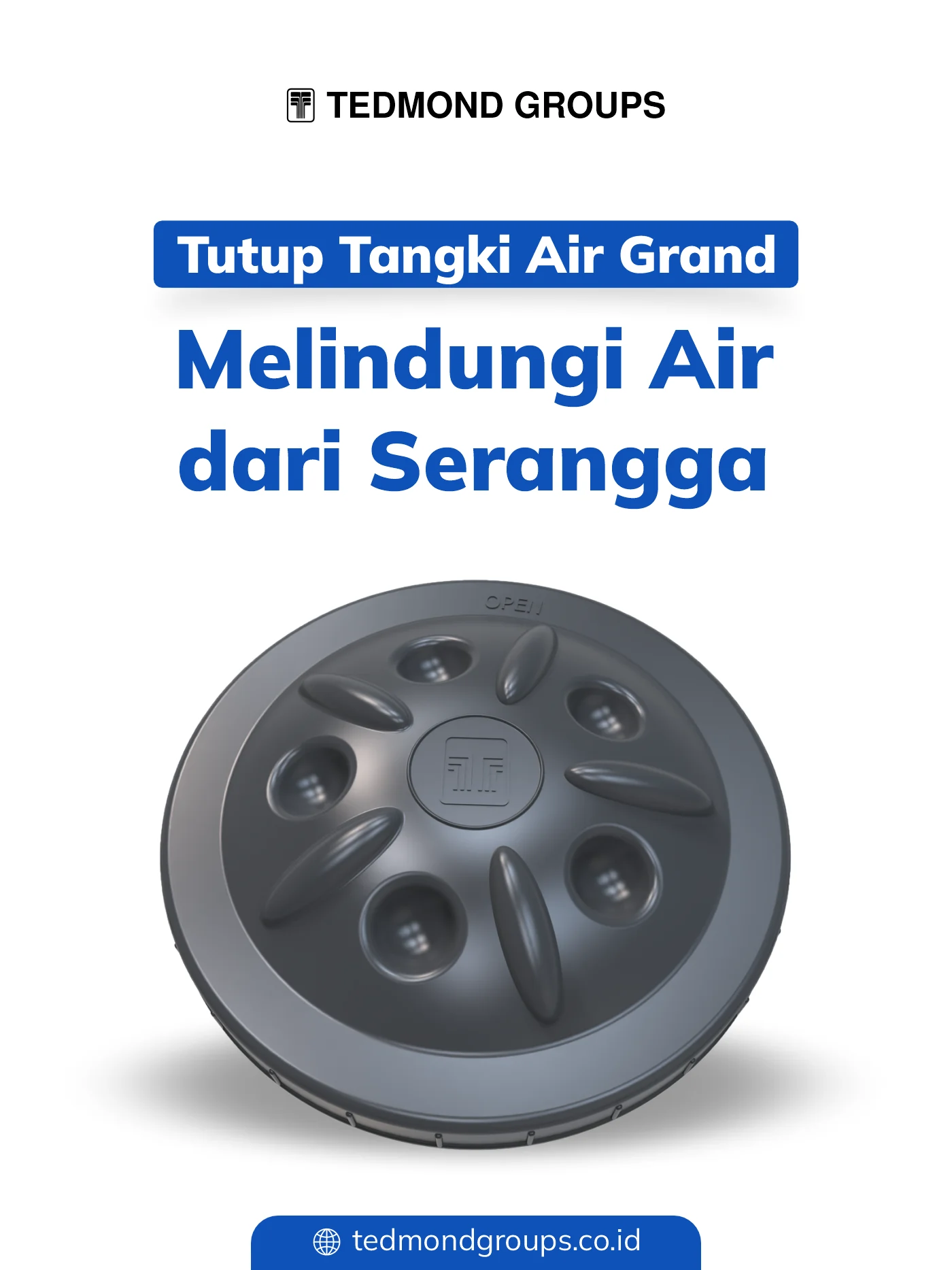 Tutup tangki air grand, melindungi air dari serangga