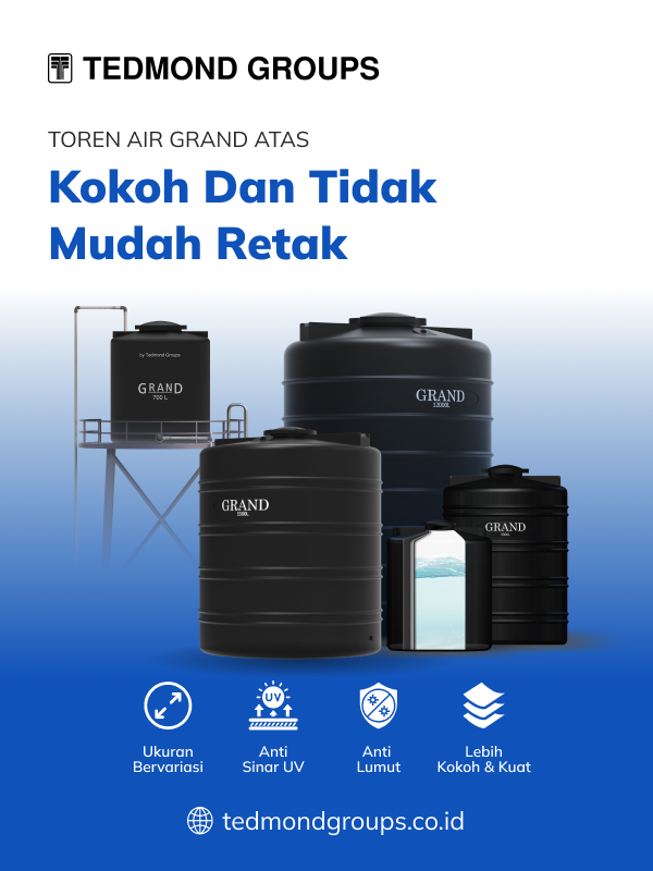 Toren air grand atas, kokoh dan tidak mudah retak
