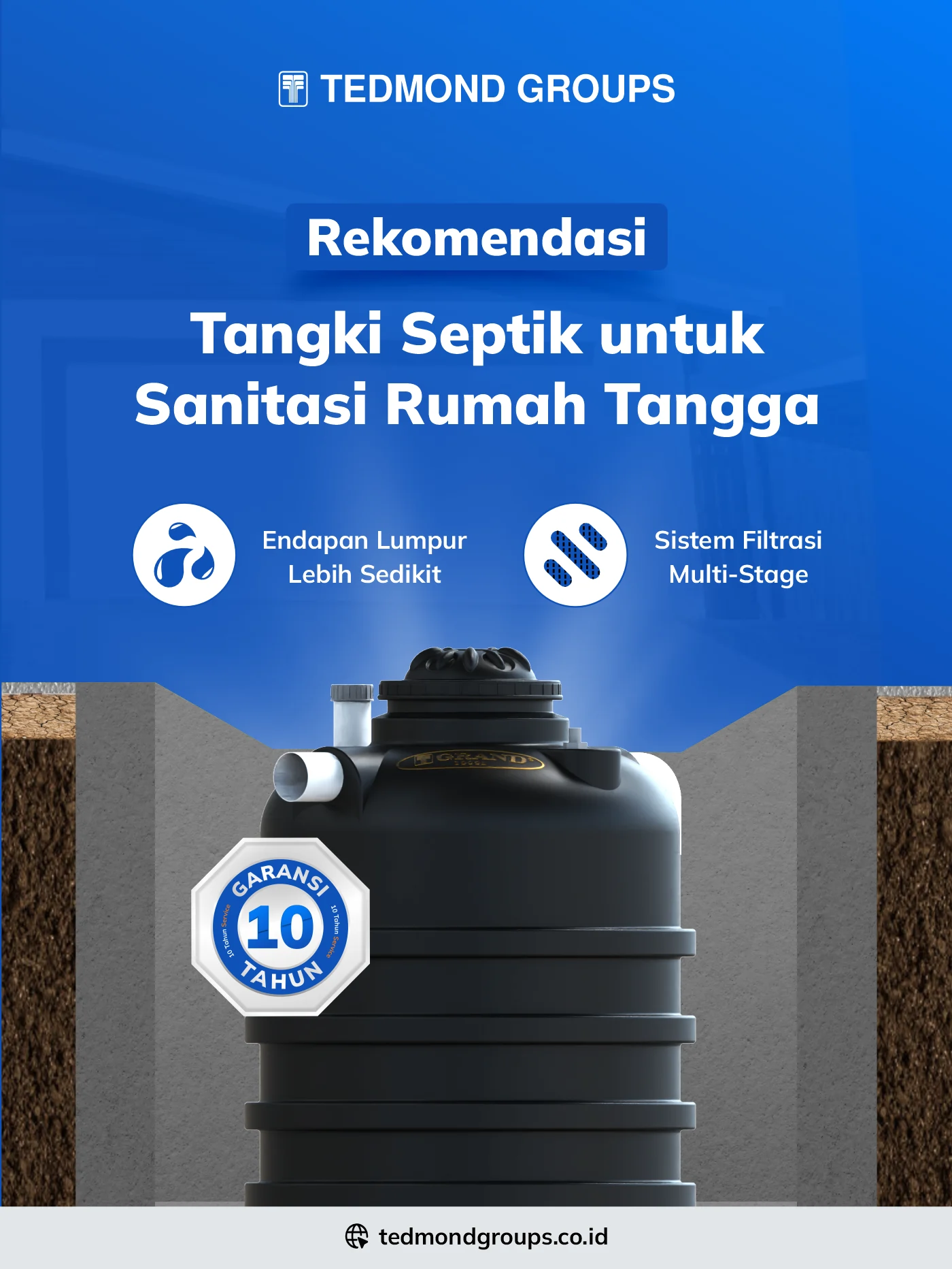 Rekomendasi tangki septik untuk sanitasi rumah tangga