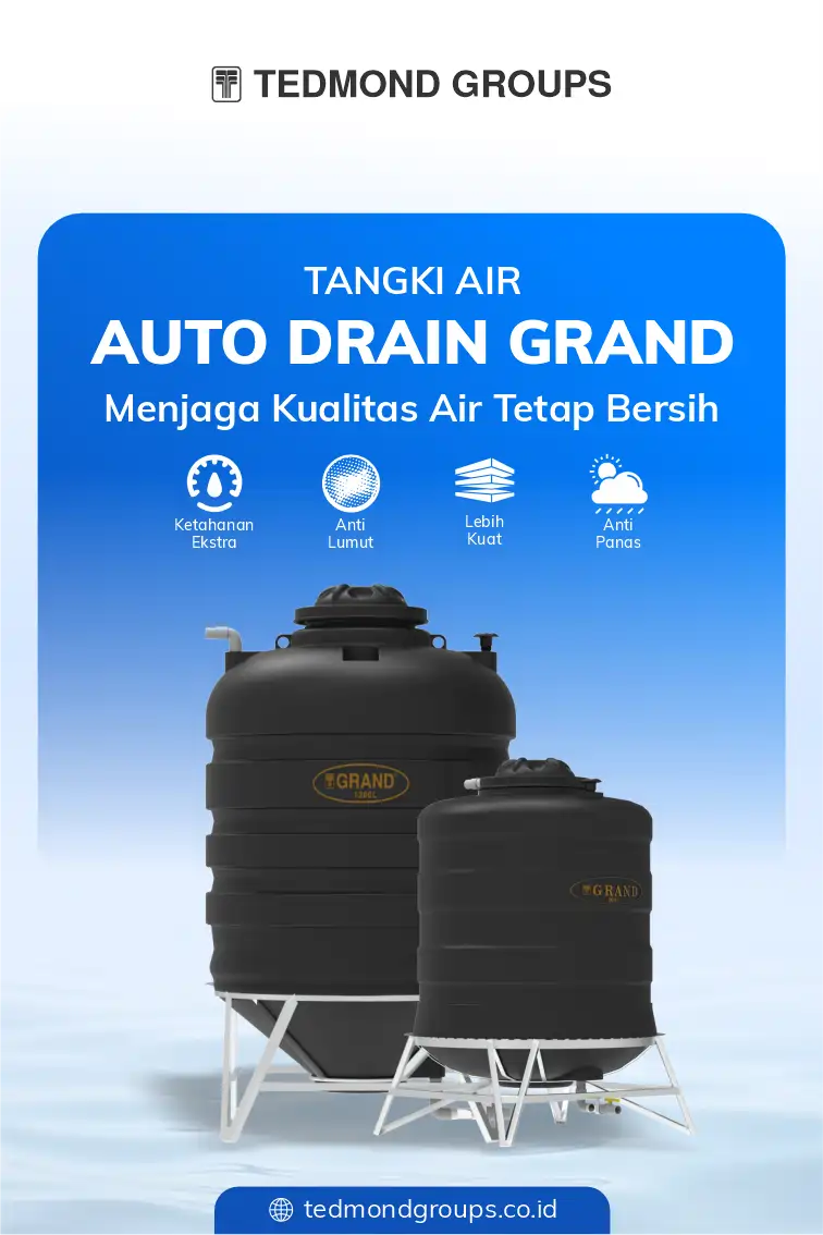 Tangki air auto drain grand, menjaga kualitas air tetap bersih