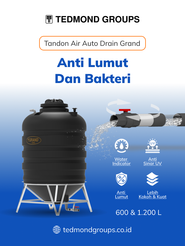 Tandon air auto drain grand, anti lumut dan bakteri