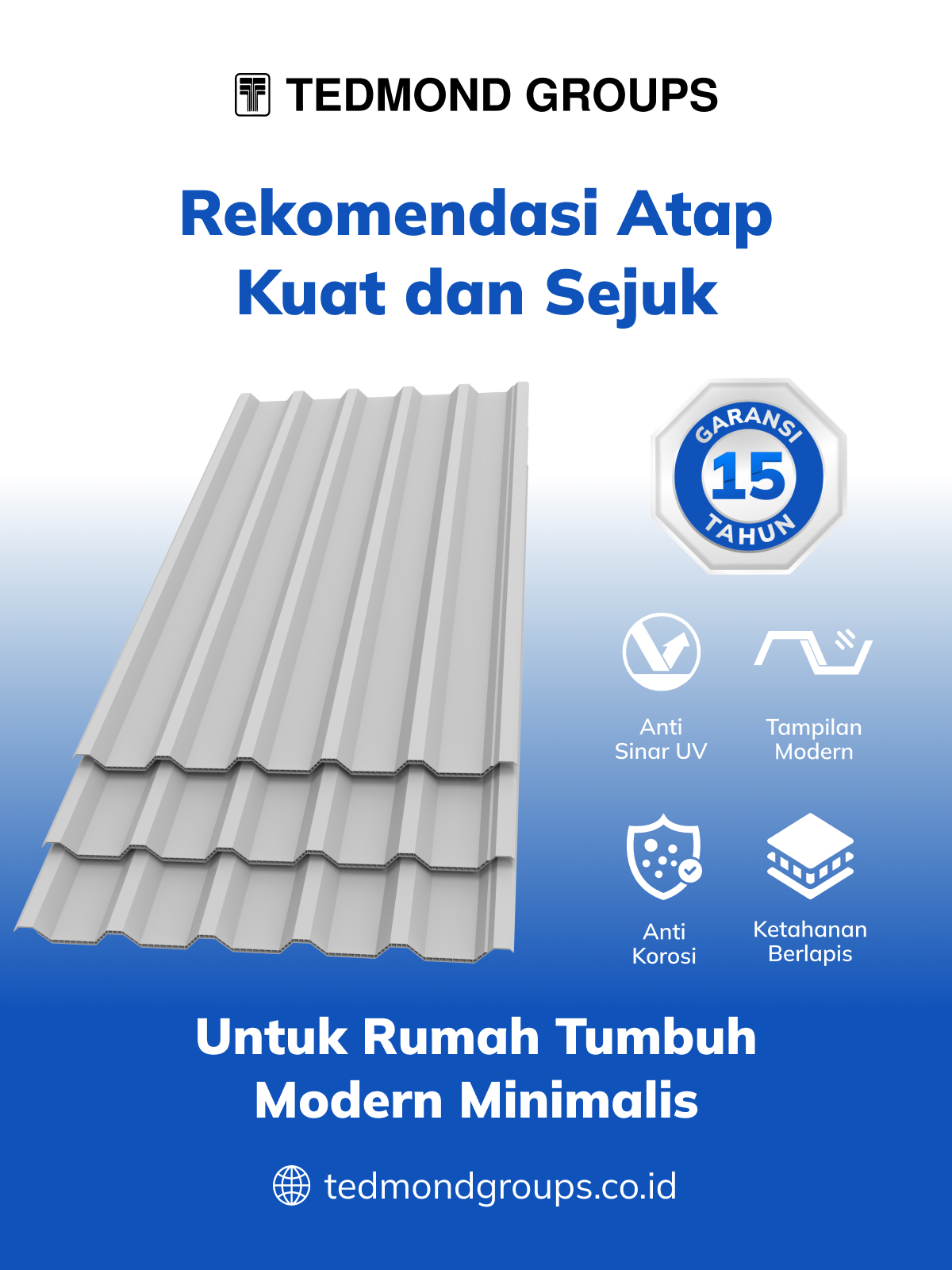 Rekomendasi atap kuat dan sejuk untuk rumah tumbuh modern minimalis