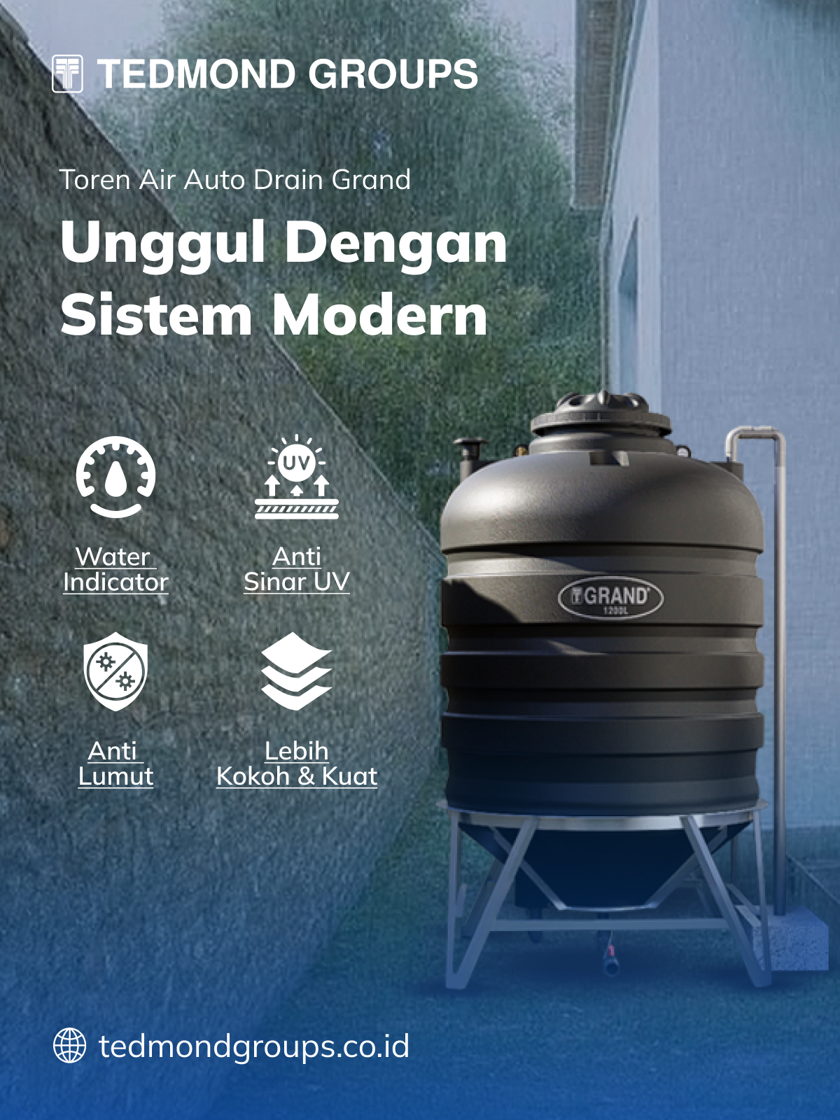 Toren Air Auto Drain Grand, Unggul dengan Sistem Modern