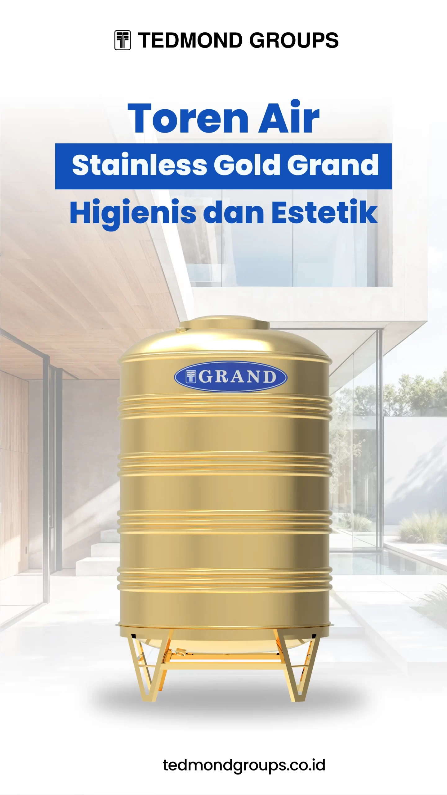 Toren Air Stainless Gold Grand, Higienis dan Estetik