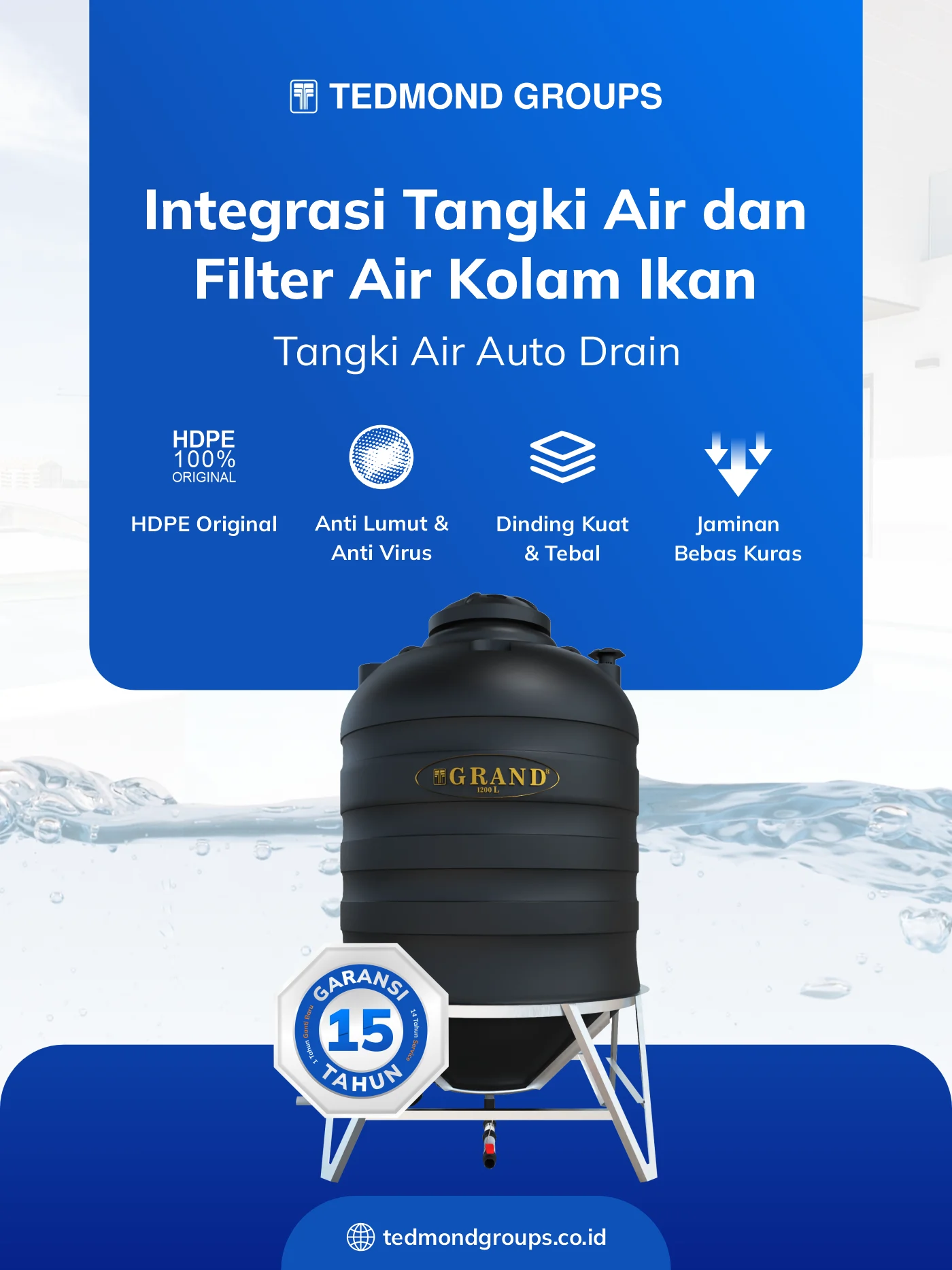 Integrasi Tangki Air dan Filter Air Kolam Ikan