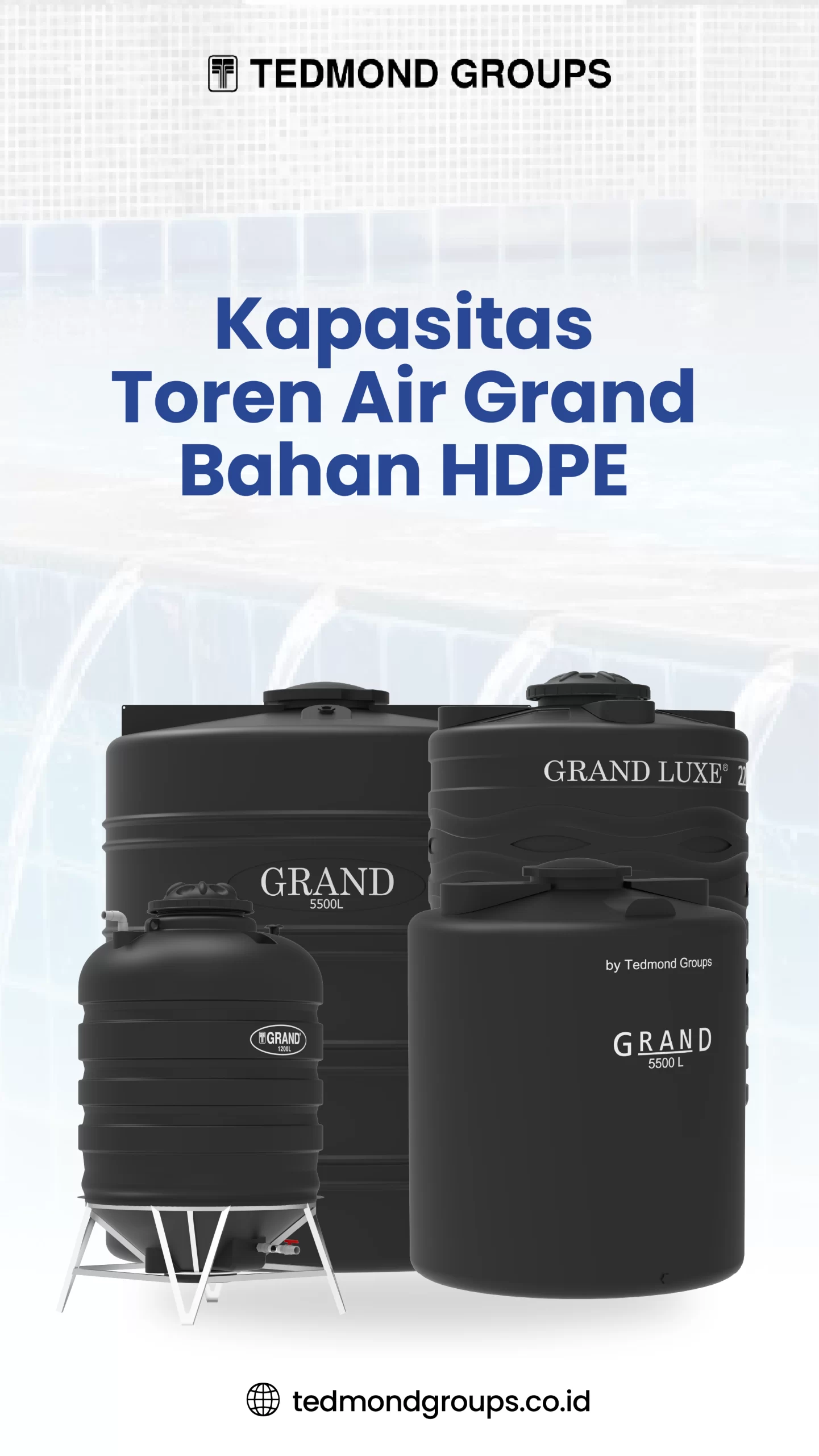 Kapasitas Toren Air Grand Bahan HDPE
