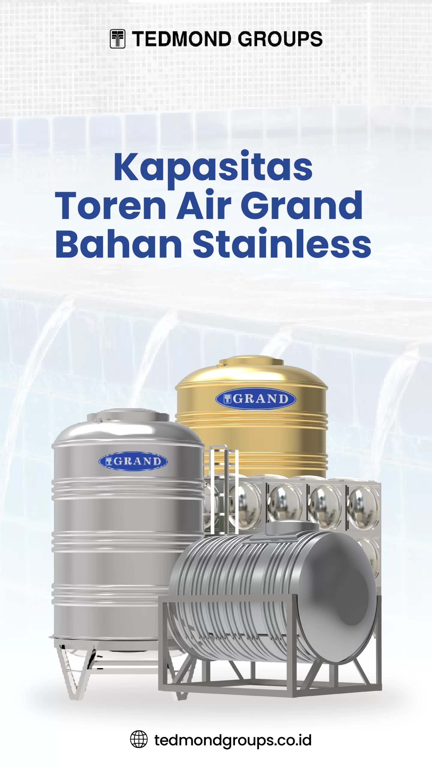 Kapasitas Toren Air Grand Bahan Stainless
