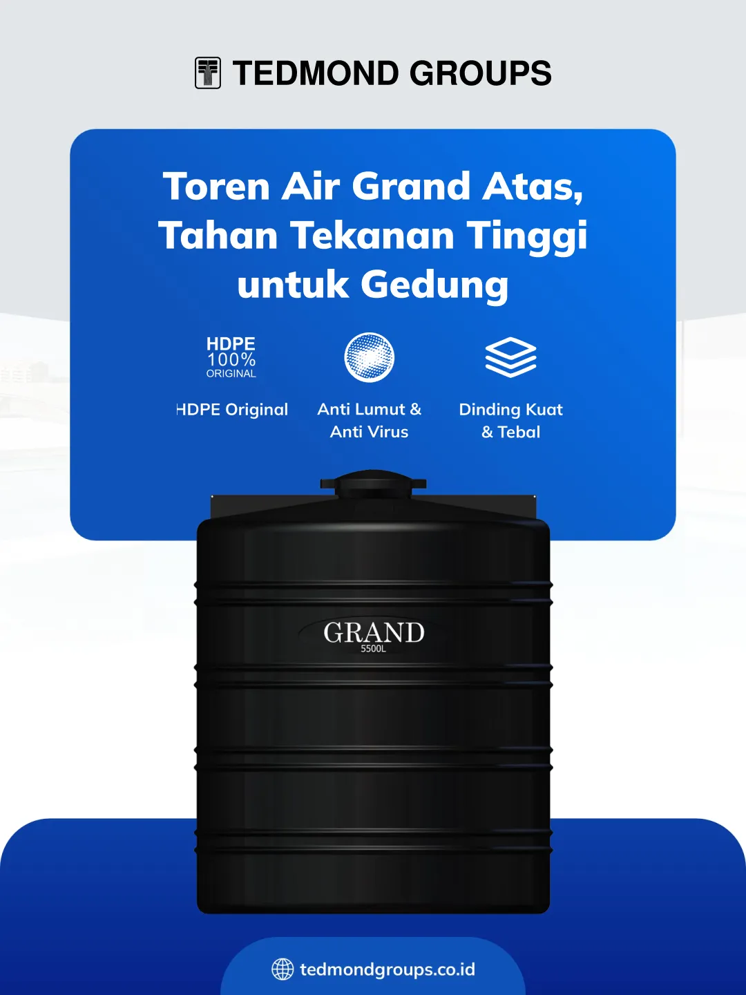Toren Air Grand Atas, Tahan Tekanan Tinggi untuk Gedung