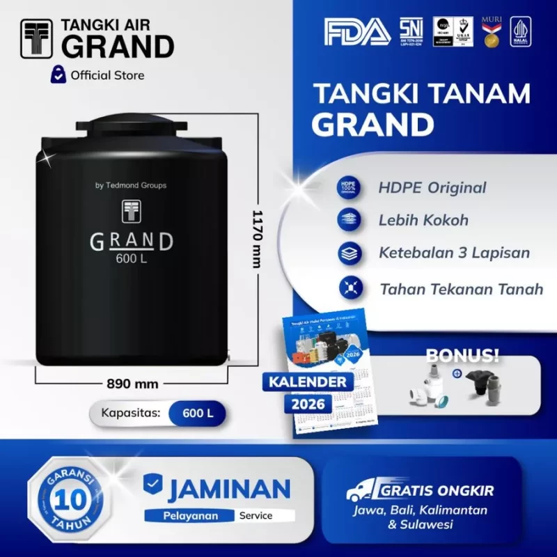 Tangki Toren Tandon Tanam Grand - 600 Liter