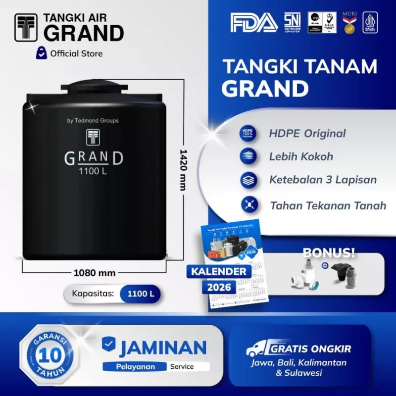 Tangki Toren Tandon Tanam Grand - 1100 Liter