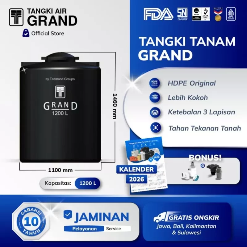 Tangki Toren Tandon Tanam Grand - 1200 Liter
