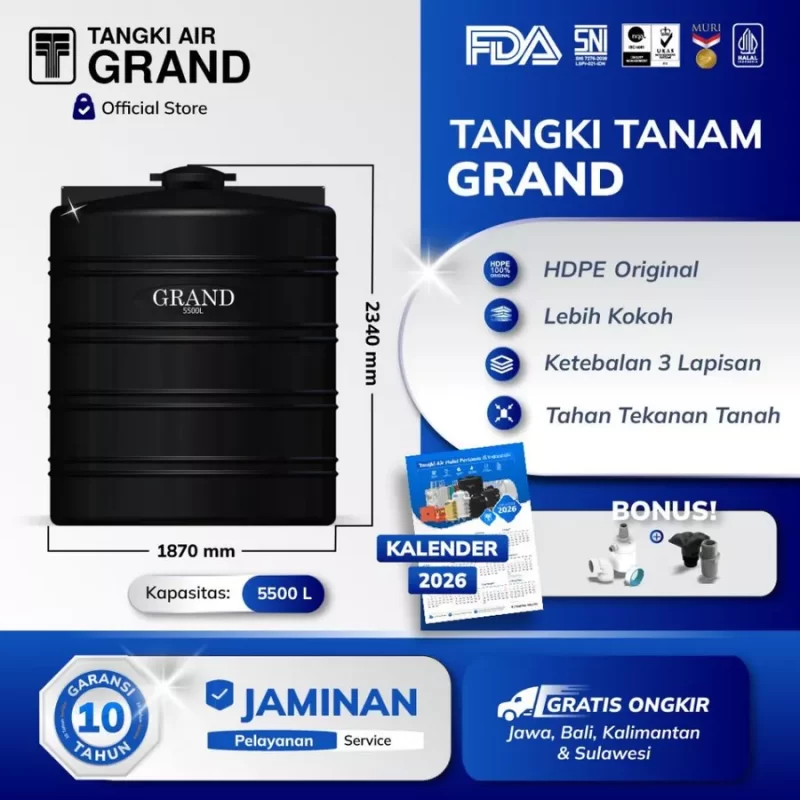 Tangki Toren Tandon Tanam Grand - 5500 Liter
