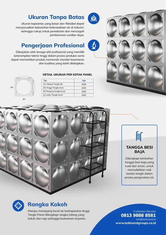 Tangki Toren Tandon Stainless Steel Panel Grand - keunggulan