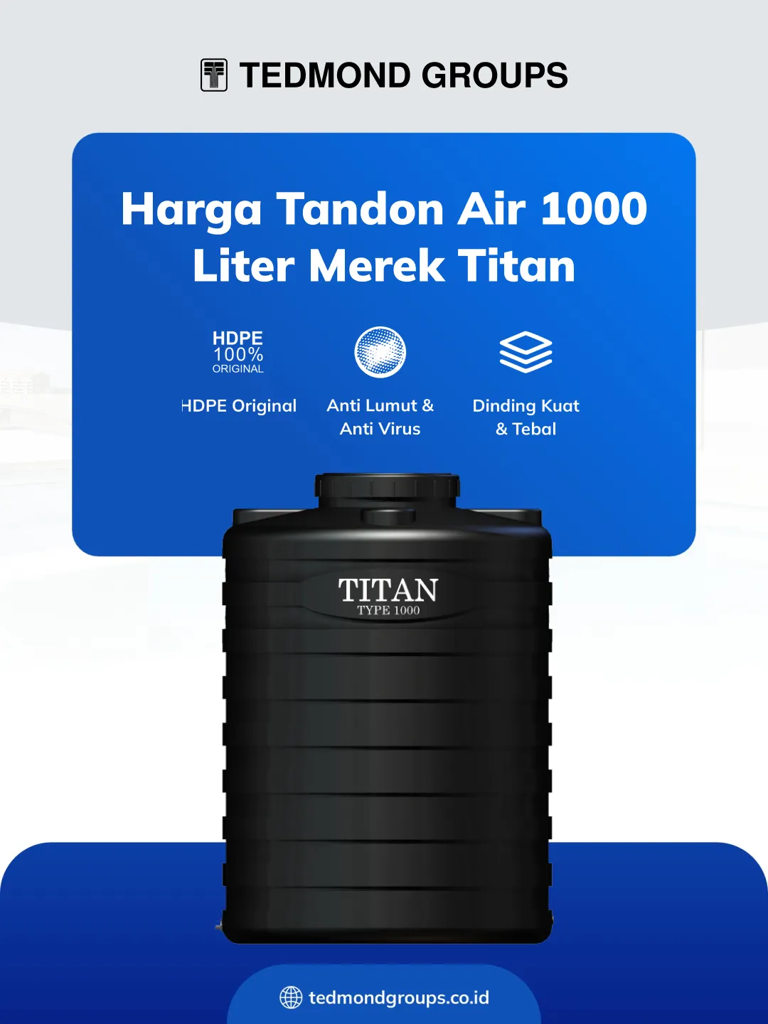 Harga Tandon Air 1000 Liter Merek Titan