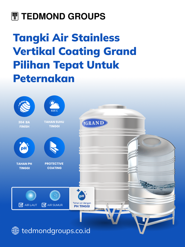 Tangki Stainless Vertikal Coating Grand Pilihan Tepat untuk Peternakan