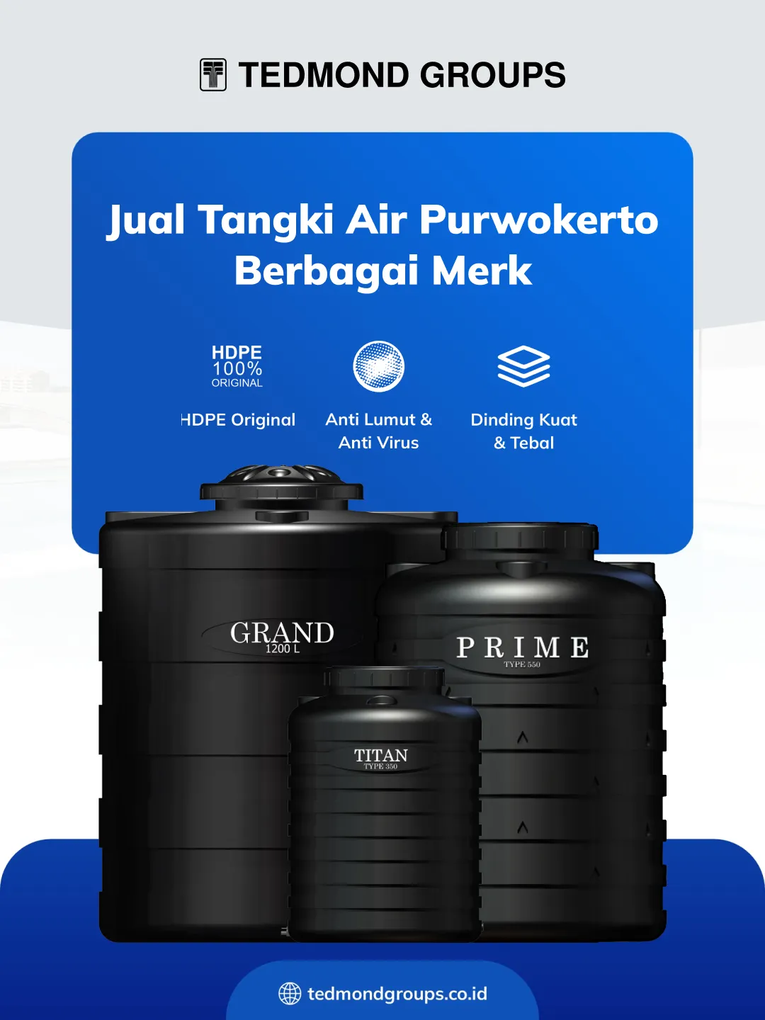 Jual Tangki Air Purwokerto Berbagai Merk