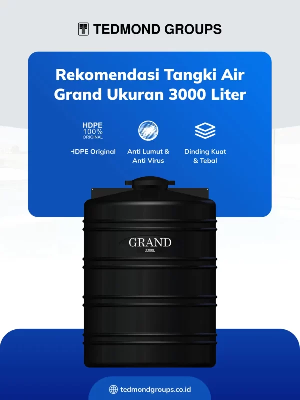 Rekomendasi Tangki Air Grand Ukuran 3000 Liter