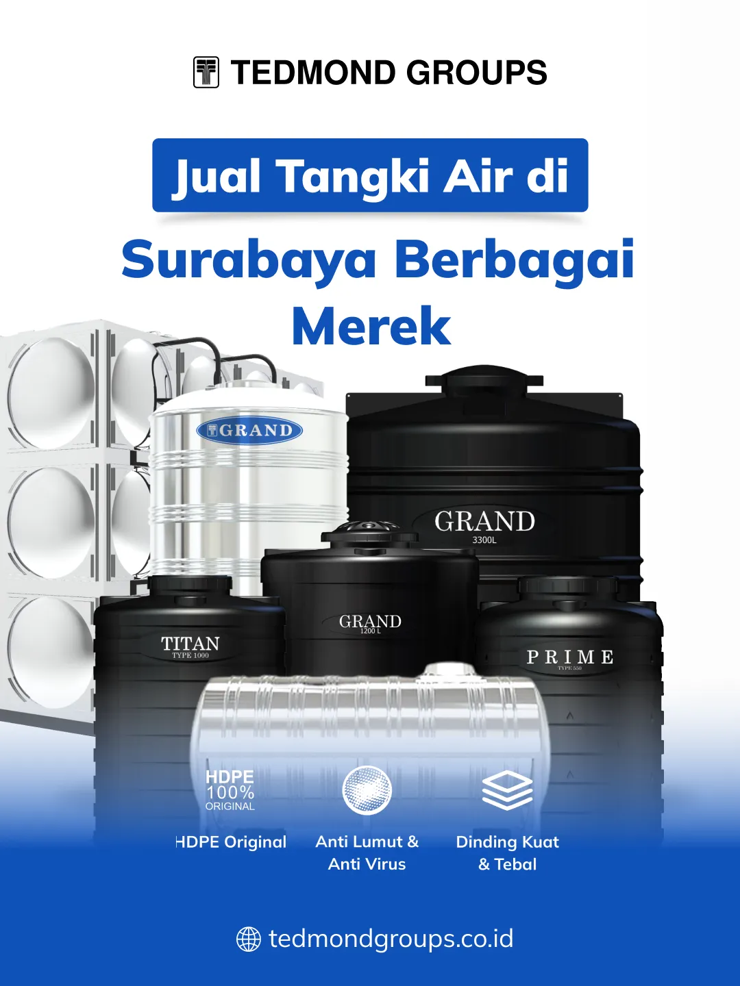 Jual Tangki Air di Surabaya Berbagai Merek