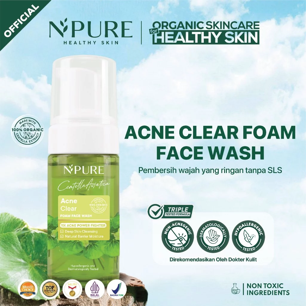 Facial Wash Anti Jerawat Non SLS | NPURE Cica Cleanser