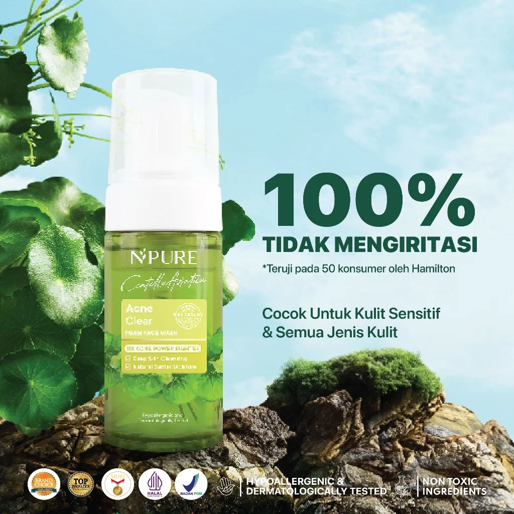 Facial Wash Anti Jerawat Non SLS | NPURE Cica Cleanser 5