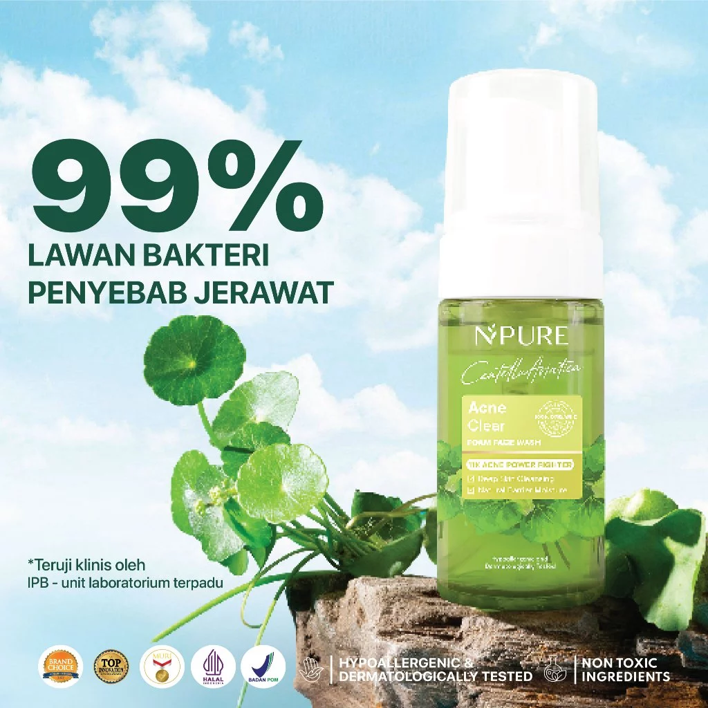 Facial Wash Anti Jerawat Non SLS | NPURE Cica Cleanser 6