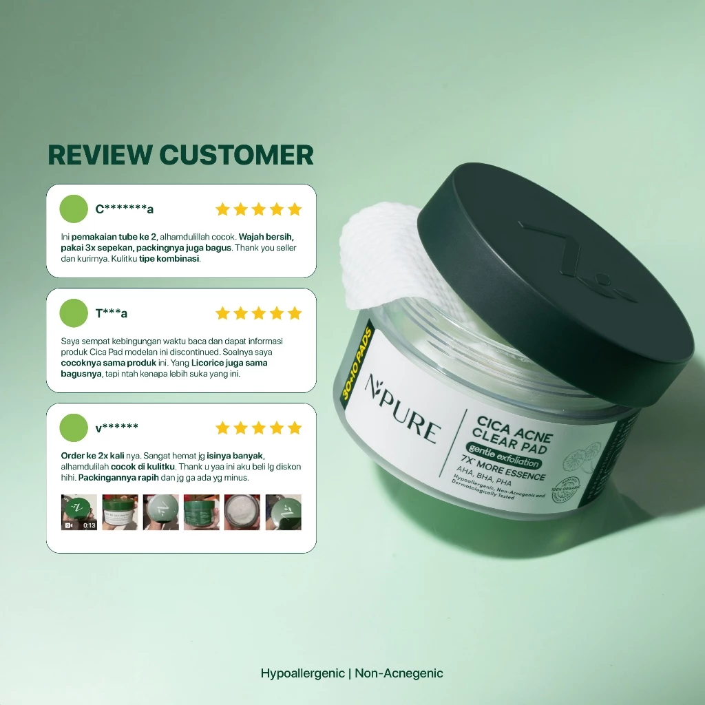 NPURE Gentle Exfoliation Pad Acne Clear Pad Cica 40 Pads 3