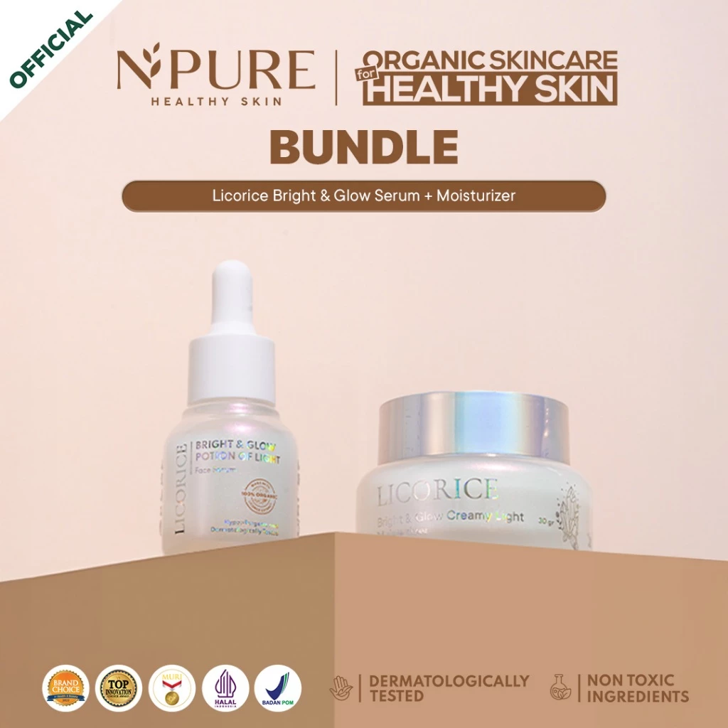 Bundling Skincare Brightening NPURE Licorice Serum Moisturizer