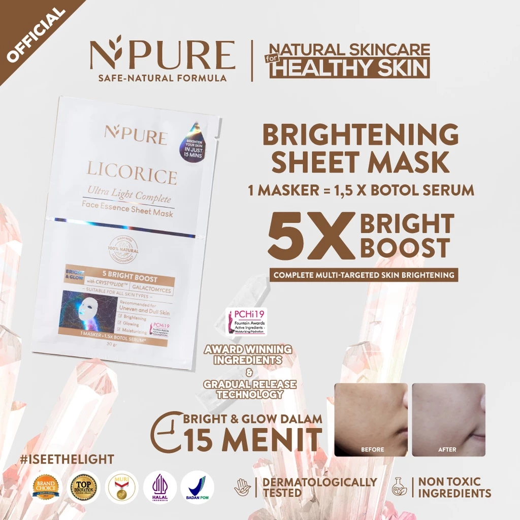 NPURE Licorice Ultra Light Complete Face Essence Sheet Mask