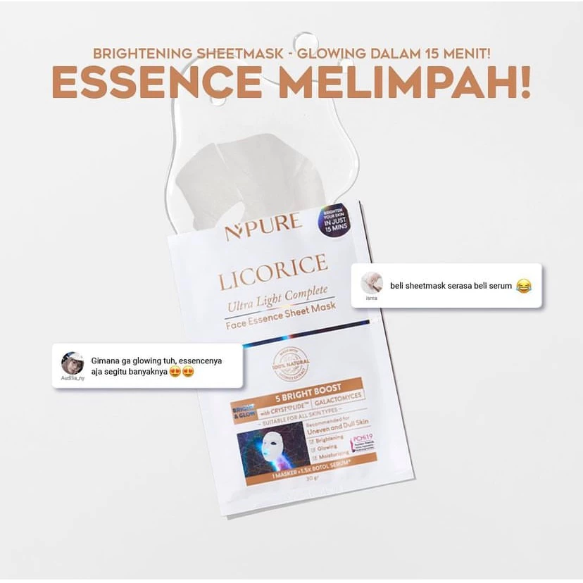 NPURE Licorice Ultra Light Complete Face Essence Sheet Mask 4