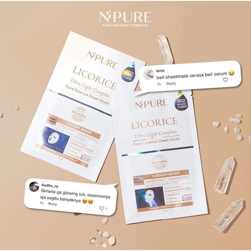 NPURE Licorice Ultra Light Complete Face Essence Sheet Mask 3