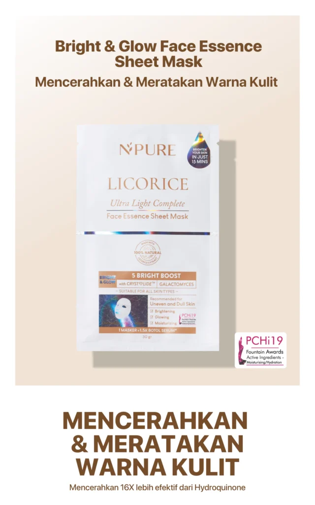 Sheet mask Licorice untuk mencerahkan kulit kusam