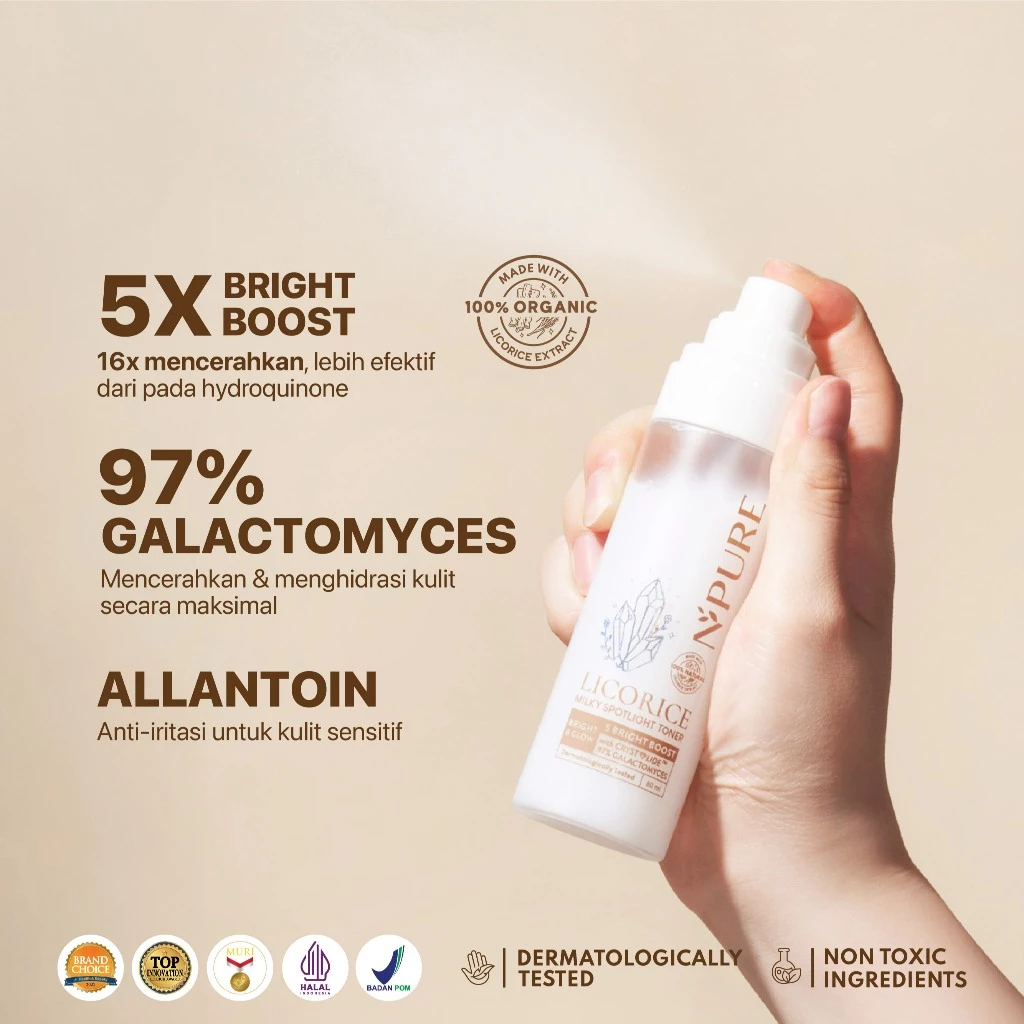 Brightening Toner Fine Mist NPURE Licorice untuk Kulit Glowing 2