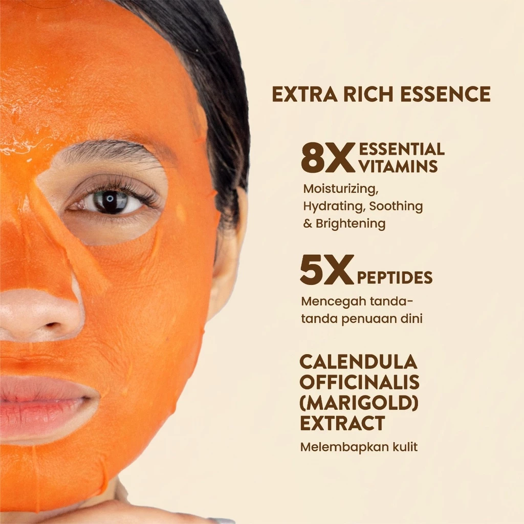NPURE Marigold Sheet Mask untuk Awet Muda Glowing dan Hydrating 4