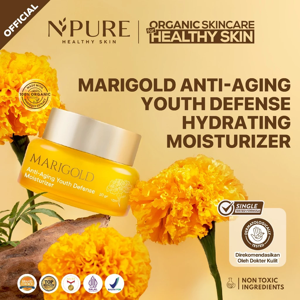 NPURE Marigold Anti Aging Moisturizer untuk Kulit Awet Muda
