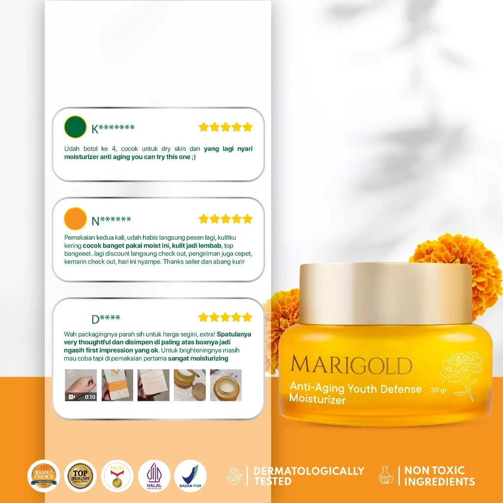 NPURE Marigold Anti Aging Moisturizer untuk Kulit Awet Muda 6