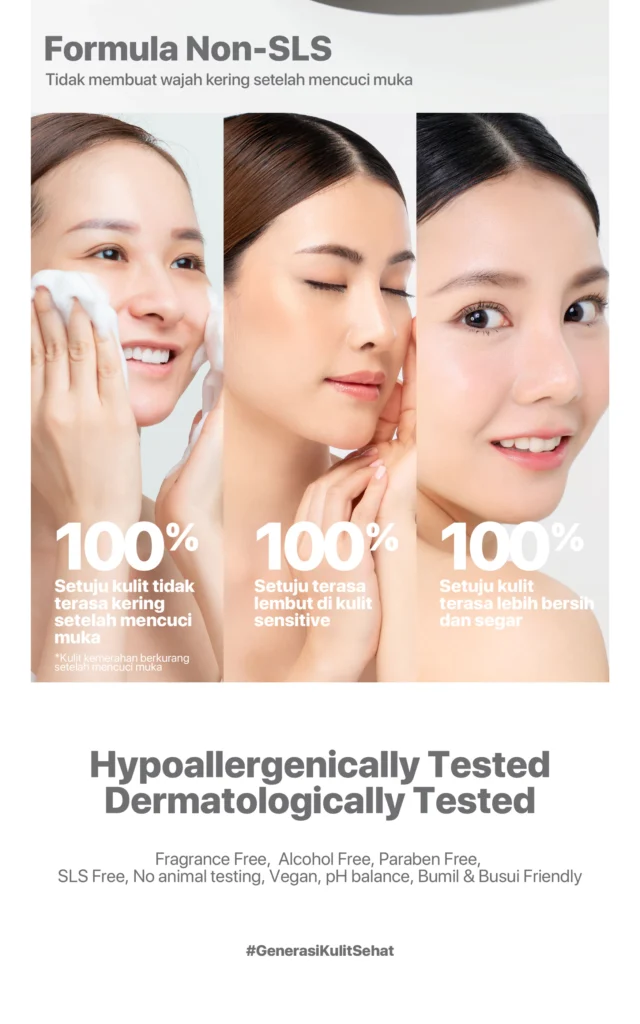Pembersih wajah pH balance yang menjaga skin barrier