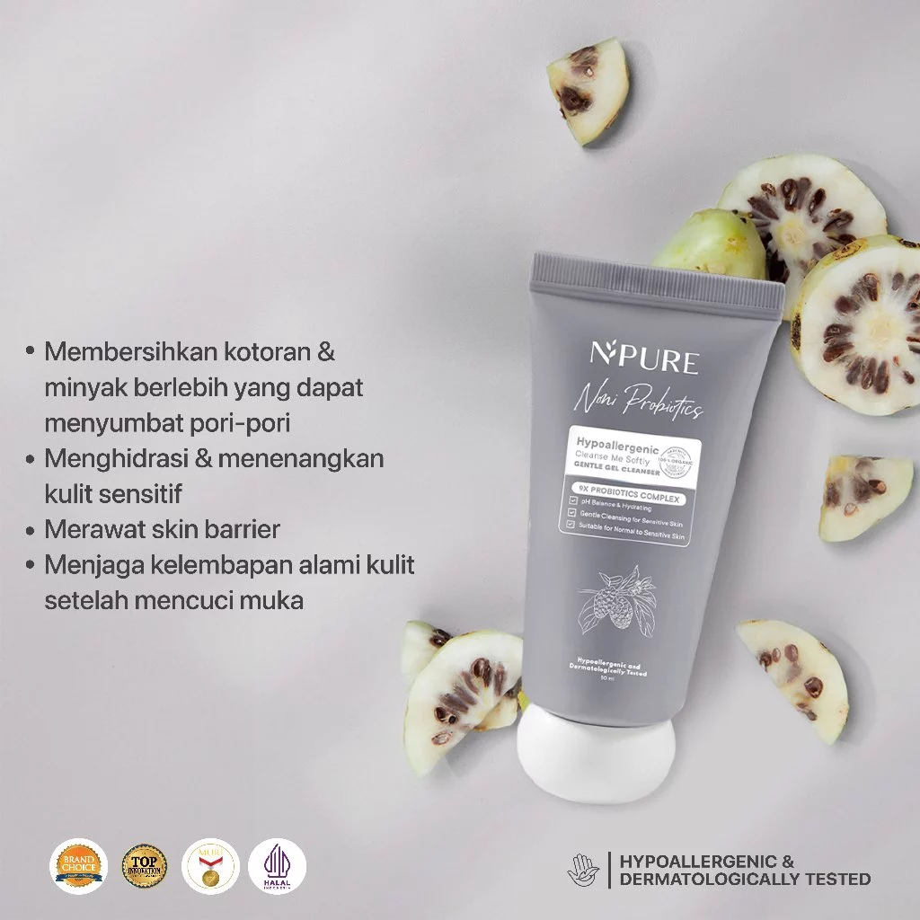 Gentle Cleanser Mini NPURE Noni Travel Size Aman Kulit Sensitif 5