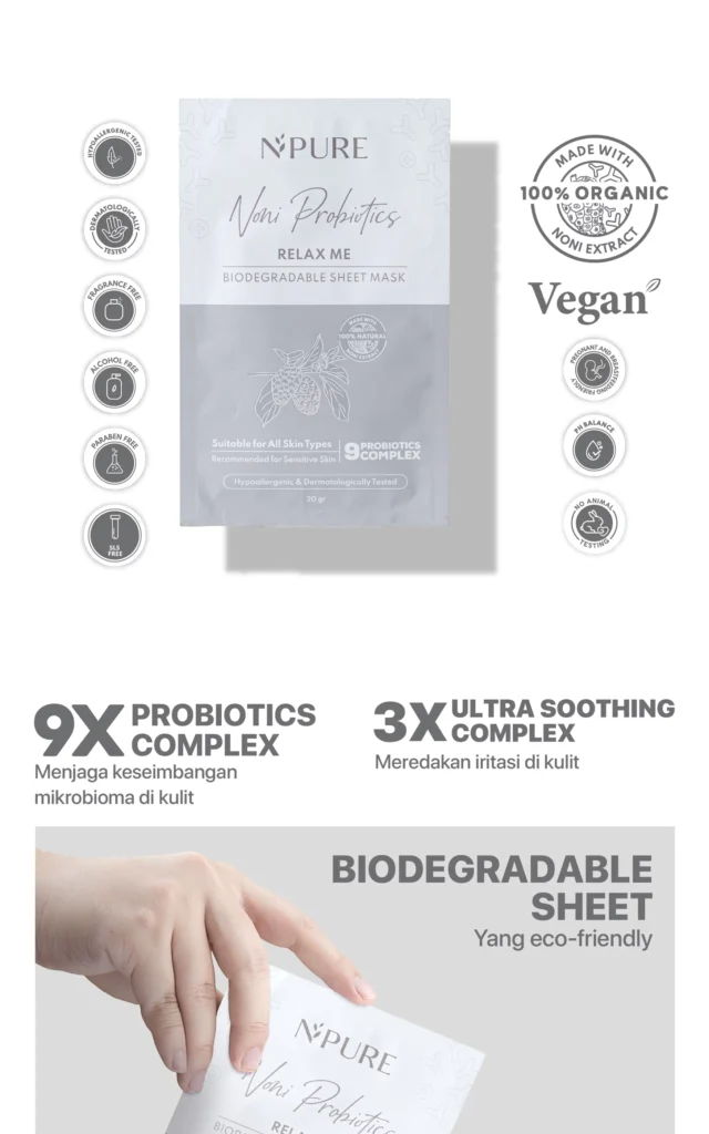 Sheet mask untuk kulit sensitif dan kemerahan