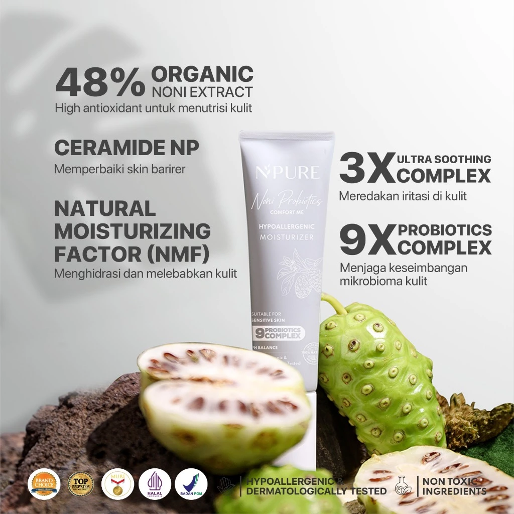 NPURE Noni Moisturizer untuk Kulit Sensitif Eksim Ceramide 2