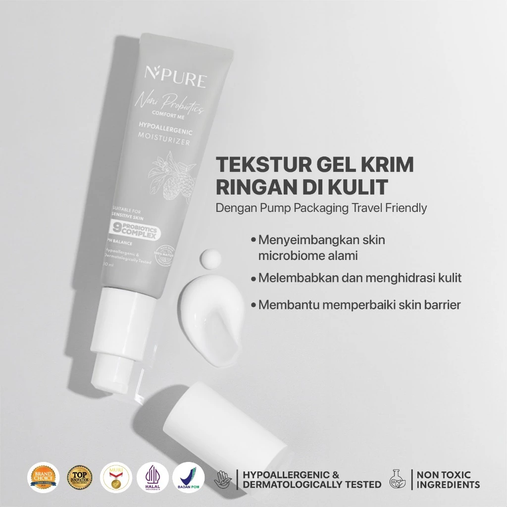 NPURE Noni Moisturizer untuk Kulit Sensitif Eksim Ceramide 3