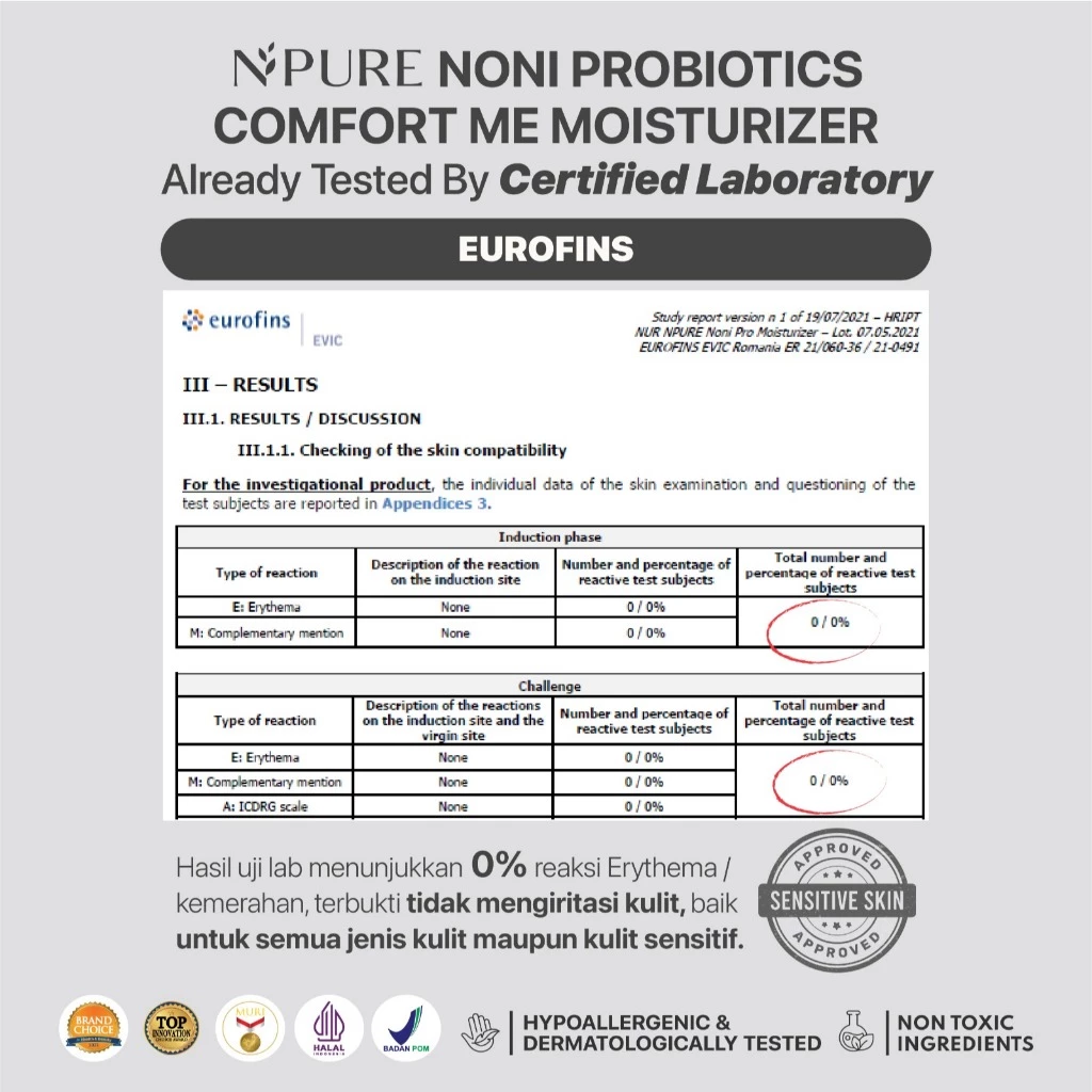 NPURE Noni Moisturizer untuk Kulit Sensitif Eksim Ceramide 5